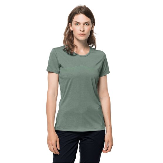 T green - Women\'s M - W – WOLFSKIN JACK hedge GRAPHIC CROSSTRAIL functional shirt